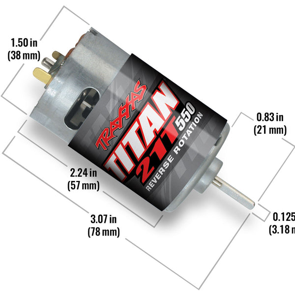 Motor, Titan 550, reverse rotation (21-turns/ 14 volts) (1)Z-TRX3975R