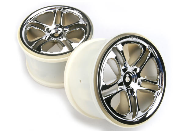 TRX5172X Wheels SS (split-spoke) 3.8" (chrome) (2) (fits Revo/Maxx)