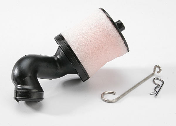 TRX5266 TRAXXAS Air filter Body / filter support / cap / foam filter, pre-filter / air filter base (angled) / wire mount / hardware (1 each) (TRX 2.5, 2.5R, 3.3)