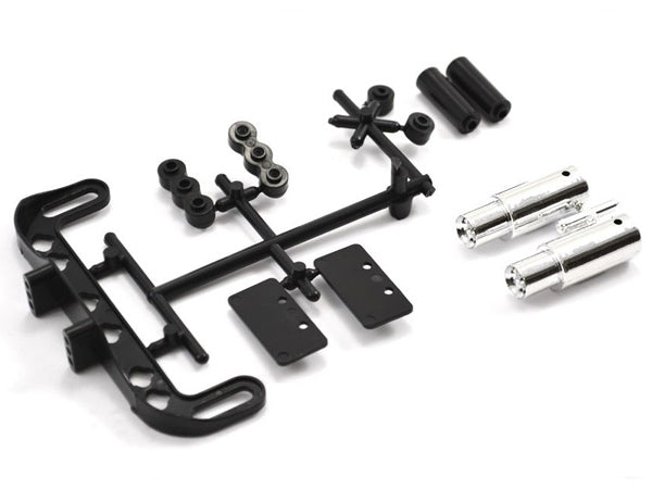 Fastrax RC Drift Twin Chrome Exhaust Pipes w/ Rear Body Mount FAST2202