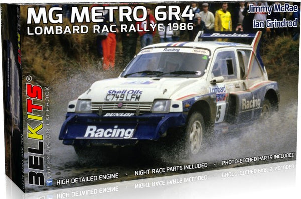 BEL016 BELKITS 1/24 MG METRO 6R4 RAC LOMBARD RALLY 1986 J. MCRAE MODEL KIT