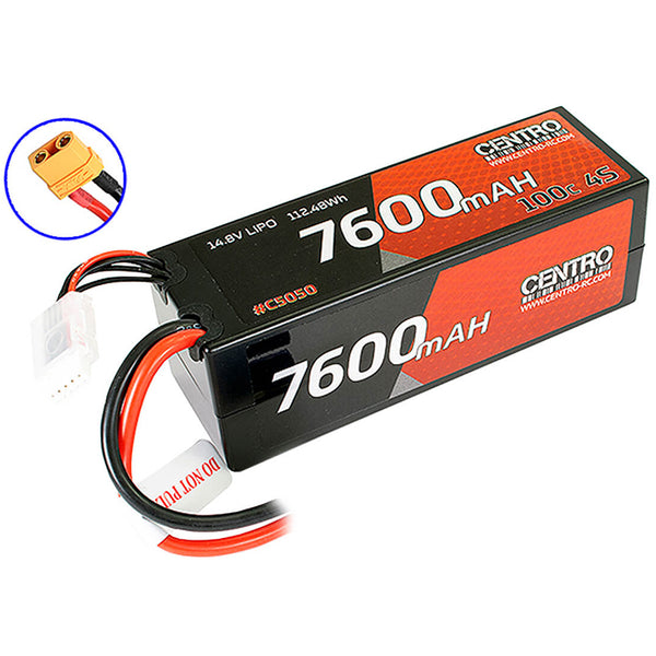 C5050XT90 CENTRO 4S 7600MAH 14.8V 100C HARDCASE LIPO BATTERY XT90