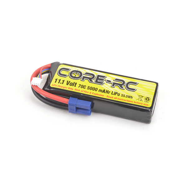 CORE RC 5000MAH 11.1V 3S 70C S/C LP LIPO EC5