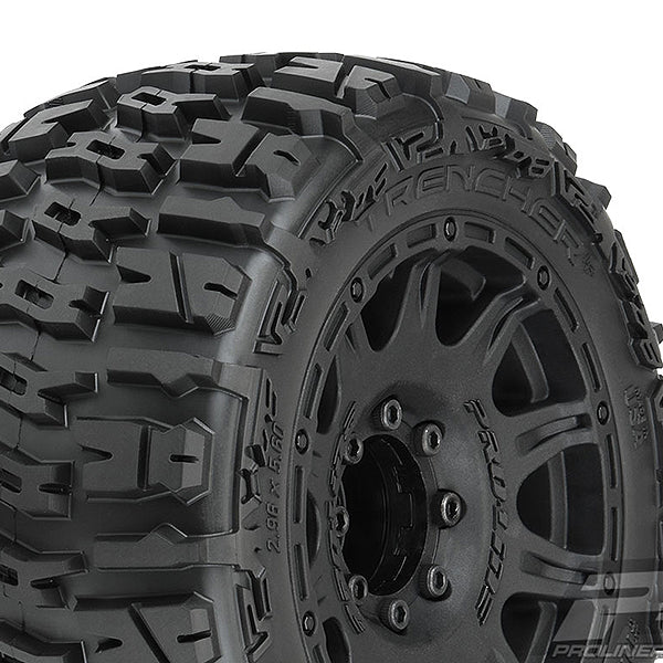 PL10175-10  PROLINE TRENCHER LP 3.8" TYRES ON RAID BLK 8X32 HEX WHEELS MT