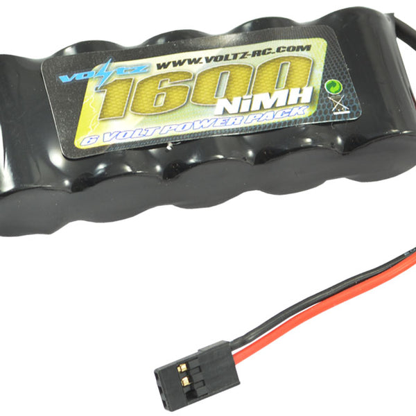 VZ0111 - VOLTZ 1600MAH 6.0V RX STRAIGHT BATTERY W/ JR PLUG