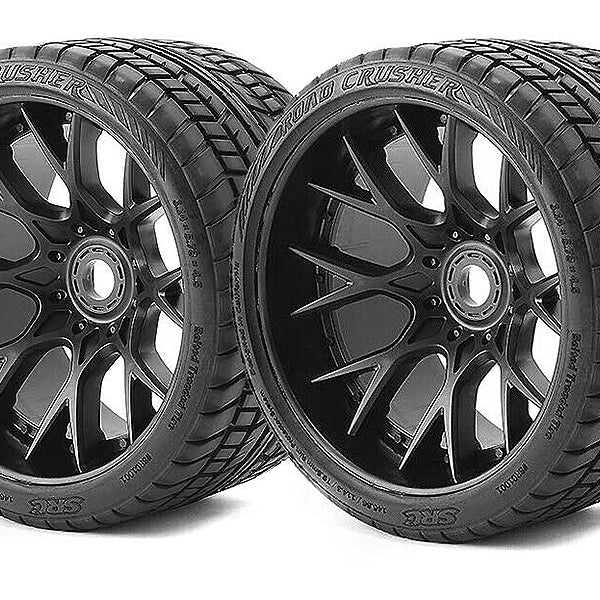 SRC1001B SWEEP ROAD CRUSHER BELTED TYRE BLACK 17MM WHEELS 1/2" OFFSET