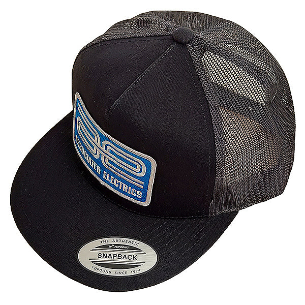 AS97007 TEAM ASSOCIATED AE LOGO BLACK TRUCKER HAT/CAP FLAT BILL