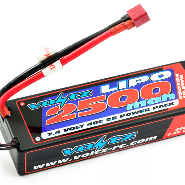 VZ0304- VOLTZ 2500MAH 2S 7.4V 40C HARDCASE LIPO BATTERY STICK PACK