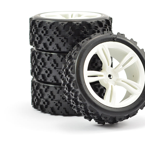 FAST0074W FASTRAX 1/10TH TOURING WHEEL/ RALLY BLOCK 5-SPOKE WHITE WHEEL (4)