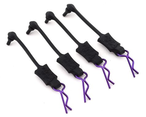 HRABWP39T07 Hot Racing 1/10 Body Clip Retainers (Purple) (4)