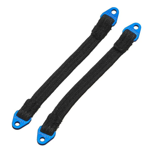 HRASLS110T0606 Hot Racing 110mm Suspension Travel Limit Straps (2) (Blue)