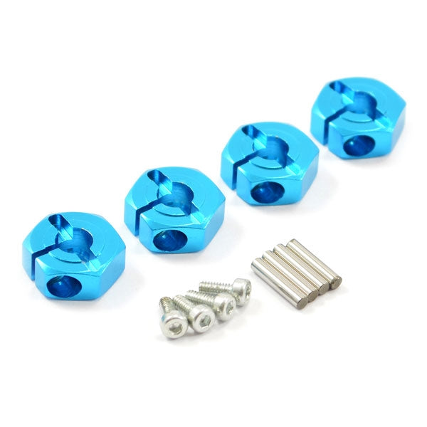 FTTA021B FASTRAX TAMIYA TT02 ALUMINIUM 12MM WHEEL HEXES (4)