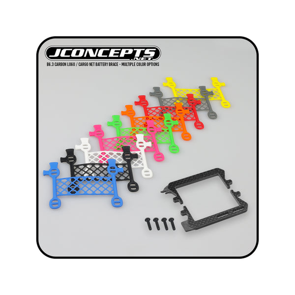 JCONCEPTS JC2298-1 B6.3 CARBON LOGO/CARGO NET BATTERY BRACE, (BLUE)