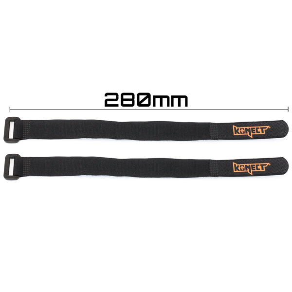 KN-LIPO-STRAP-280 Black 280mm LIPO Battery straps (2 pcs)