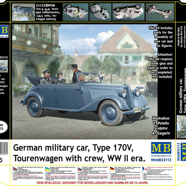 MB35113 German military car Type 170V, Tourenwagen with crew WW II era