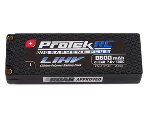 PTK-5107-22 ProTek RC 2S 130C Low IR Si-Graphene + HV LiPo Battery (7.6V/8600mAh) w/5mm Connectors (ROAR Approved)