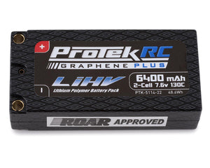 ProTek RC 2S 130C Low IR Si-Graphene + HV Shorty LiPo Battery (7.6V/6400mAh) w/5mm Connectors PTK-5114-22