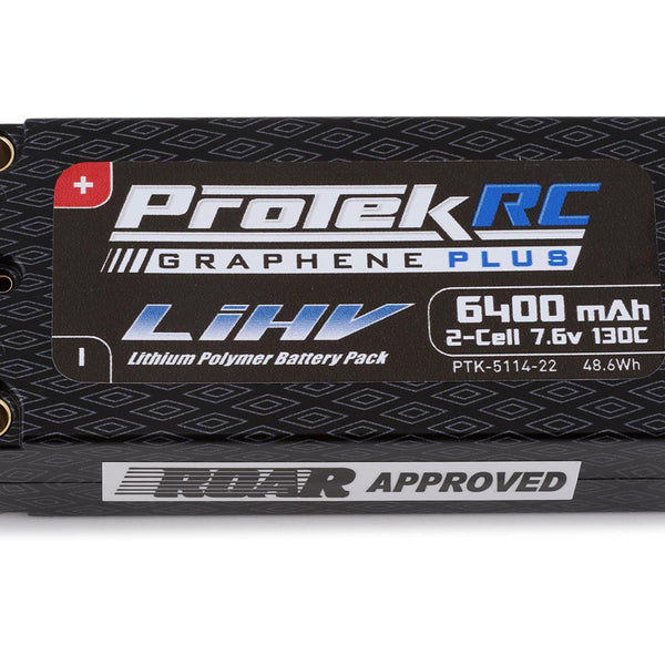 ProTek RC 2S 130C Low IR Si-Graphene + HV Shorty LiPo Battery (7.6V/6400mAh) w/5mm Connectors PTK-5114-22
