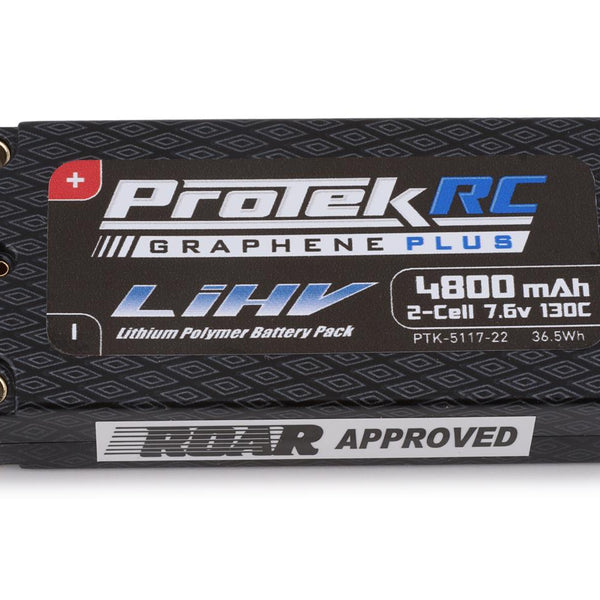 ProTek RC 2S 130C Low IR Si-Graphene + HV LCG Shorty LiPo Battery (7.6V/4800mAh) w/5mm Connectors PTK-5117-22