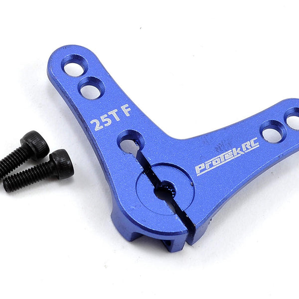 PTK-7814 ProTek RC Aluminum L-Shaped Clamping Servo Horn (Blue) (25T)