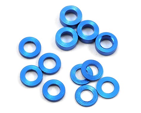 PTK-8371 - PROTEK Aluminum Ball Stud Washer Set (Blue) (12) (0.5mm, 1.0mm & 2.0mm)