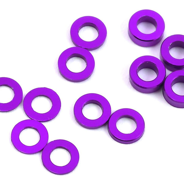 PTK-8374 ProTek RC Aluminum Ball Stud Washer Set (Purple) (12) (0.5mm, 1.0mm & 2.0mm)