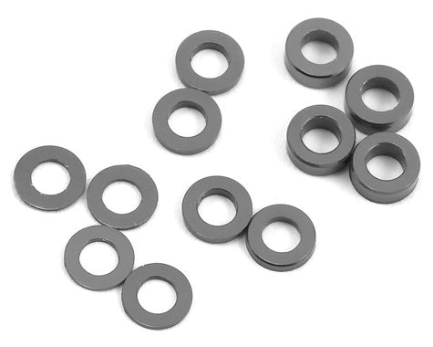PTK-8376 ProTek RC Aluminum Ball Stud Washer Set (GREY) (12) (0.5mm, 1.0mm & 2.0mm)