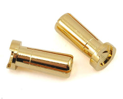 PTK-5045 ProTek RC Low Profile 5mm "Super Bullet" Solid Gold Connectors (2 Male)