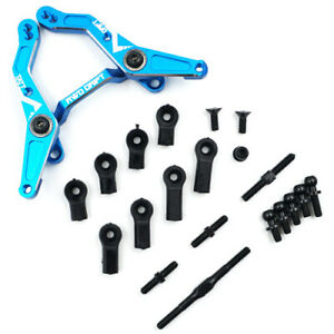 TATT-014BU Yeah Racing Aluminum RWD Large Angle Steering Rack for TATT-S03 (Tamiya TT02 RWD) Blue