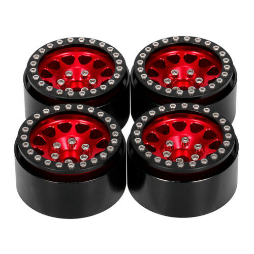 MPB 1.9 Aluminium Beadlock Wheels 4pcs Red/Orange/Silver/Grey