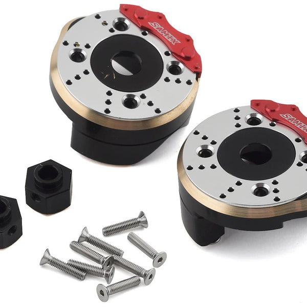 SAMSCX3-4412C3 Samix SCX10 III/Capra Brass Portal Cover Combo w/Scale Brake Rotor & 8mm Hexes