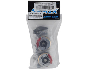 SAMSCX3-4412C4 Samix SCX10 III/Capra Heavy Duty Brass Knuckle Combo w/Portal Cover, Scale Brake Rotor & 8mm Hexes