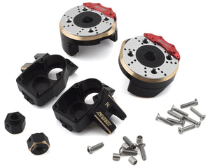 SAMSCX3-4412C4 Samix SCX10 III/Capra Heavy Duty Brass Knuckle Combo w/Portal Cover, Scale Brake Rotor & 8mm Hexes