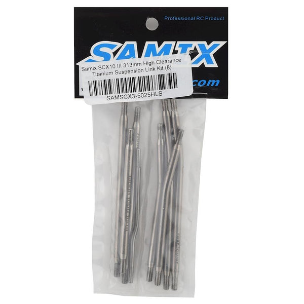 SAMSCX3-5025HLS Samix SCX10 III 313mm High Clearance Titanium Suspension Link Kit (8)