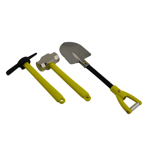 RC49804 1/10 SCALE CRAWLER METAL HAMMER, PICKAXE & SHOVEL SET YELLOW