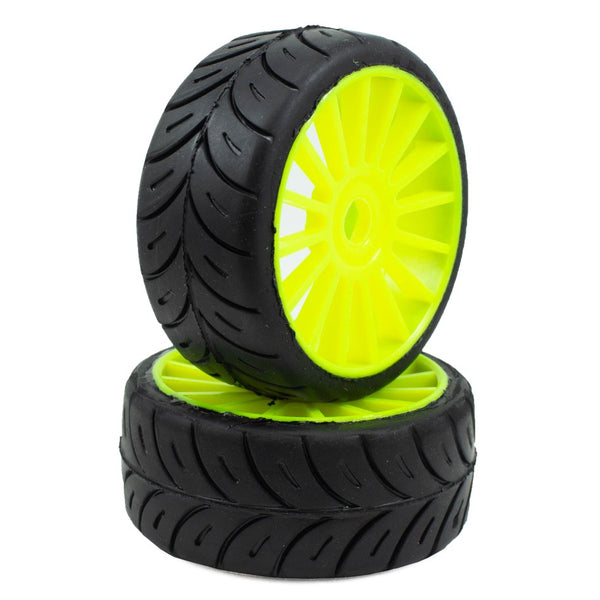 SPR RADIAL 1/8 GT COMPETITION SUPER SOFT PRE-MOUNTED ON MULTI SPOKE WHEEL (2 PCS)