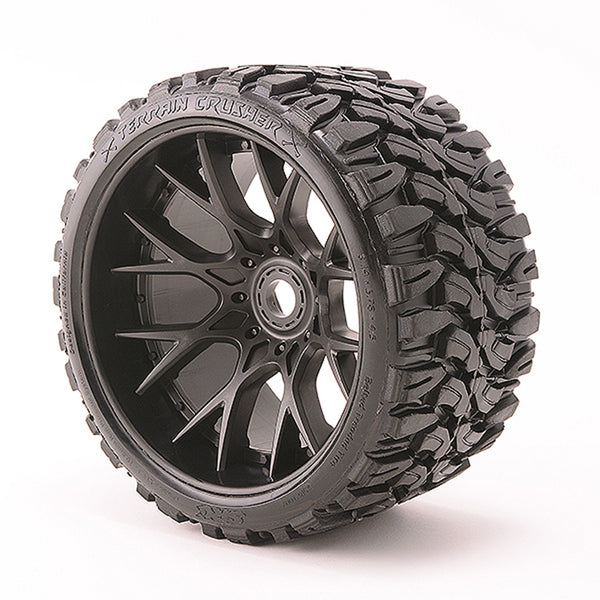 SRC1002B SWEEP TERRAIN CRUSHER BELTED T YRE BLACK 17MM WHEELS 1/2 OFFS