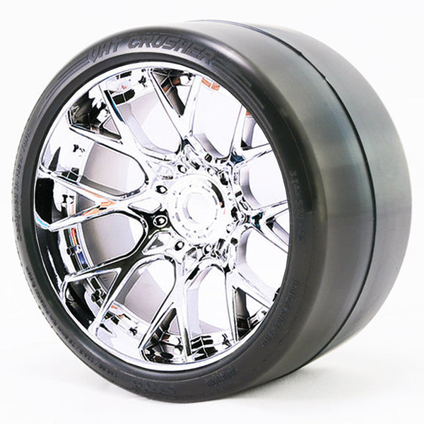 SRC1003S SWEEP VHT CRUSHER SLICK BELTED TYRE SILVER 17MM WHEEL 1/2 OFFS