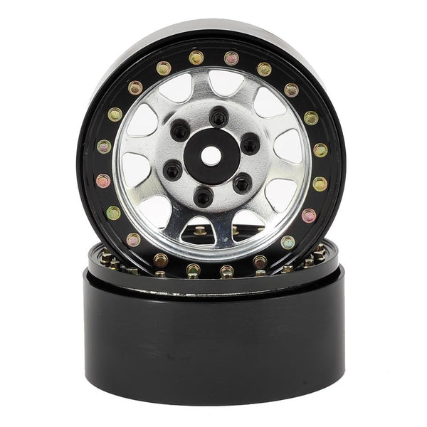 SSD00006 SSD RC 1.9” Steel 8 Spoke Beadlock Wheels (Silver) (2)