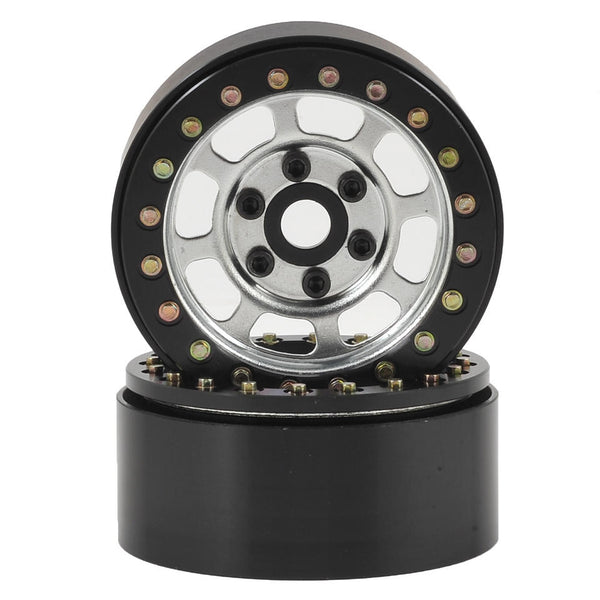 SSD00079 SSD RC Trail 1.9" Steel Beadlock Crawler Wheels (Silver) (2)