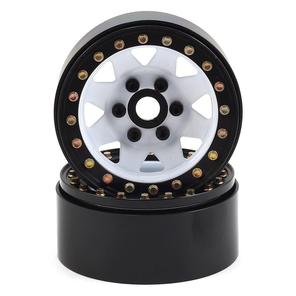 SSD00251 SSD RC 1.9” Steel 8 Spoke Beadlock Wheels (White) (2)