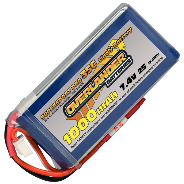 OVERLADNER 2560 1000MAH 7.4V 2S 35C SUPERSPORT PRO LIPO BATTERY