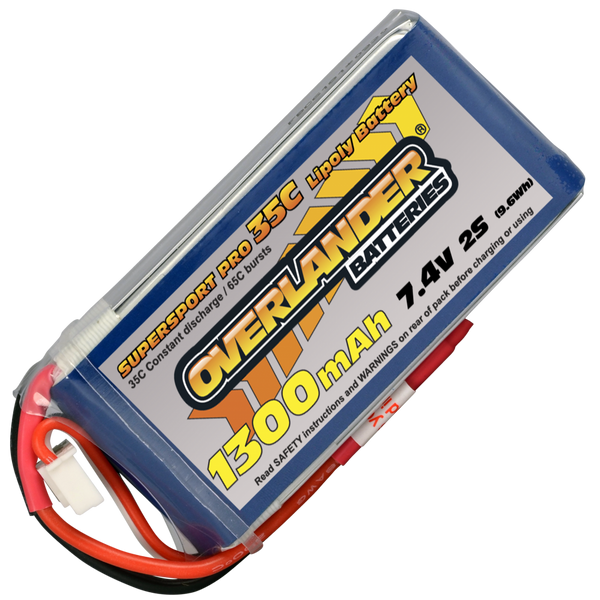 OVERLANDER 2562 1300MAH 7.4V 2S 35C SUPERSPORT PRO LIPO BATTERY