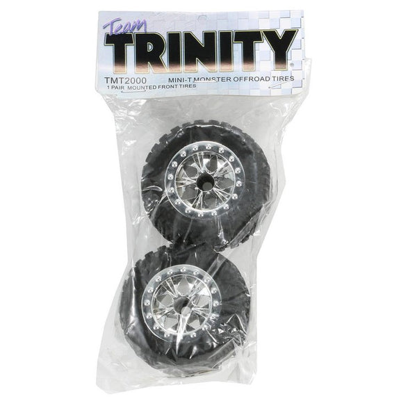 TMT2001 TRINITY LOSI MINI-T OFF ROAD FRONT TYRES MOUNTED