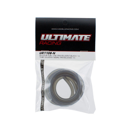 UR1108N ULTIMATE RACING SILICONE FUEL LINE (BLACK TRANSPARENT) 1M