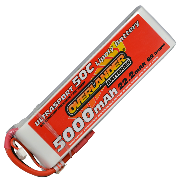 2665 Overlander 5000MAH 22.2V 6S 50C ULTRASPORT LIPO BATTERY