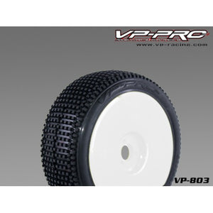 VP803G-RW-MF 1/8TH BUGGY TYRE PREGLUED WHITE RIM STRIKER