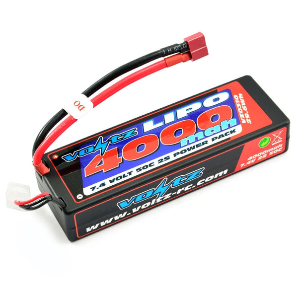 VZ0310 - VOLTZ 4000MAH 2S 7.4V 50C HARDCASE LIPO BATTERY STICK PACK