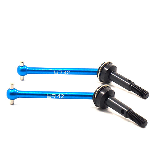 (#XV01-015FBU) YEAH RACING 7075 Aluminum Front Universal Steel Shaft 42mm 2pcs For Tamiya XV01 AND TT-02S